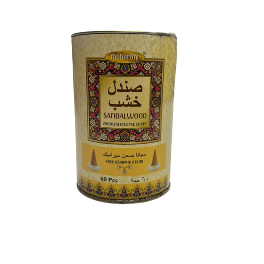 Maharani Sandalwood Incense Cones - 60 Pieces