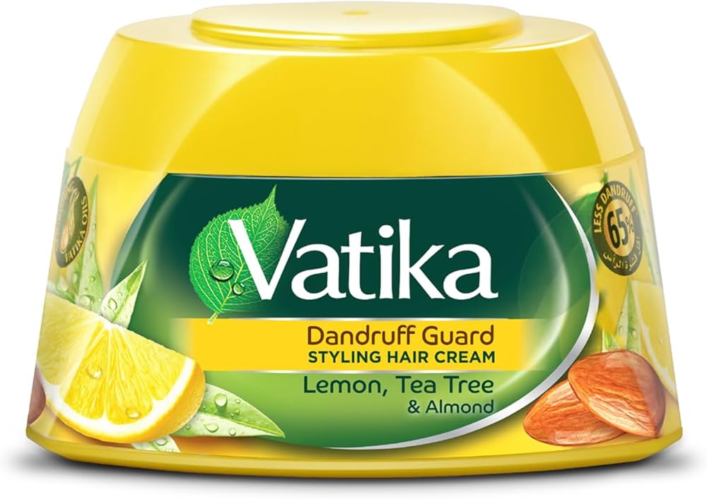 Vatika Lemon, Tea Tree & Almond Dandruff Guard Styling Hair Cream - 140ml