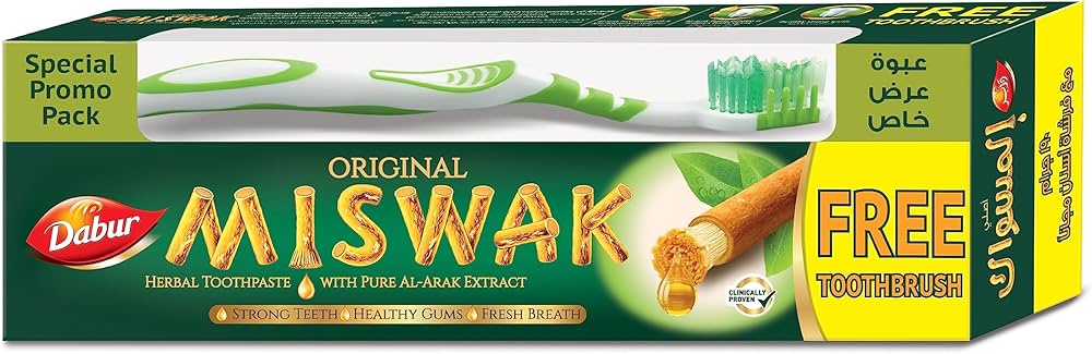 Dabur Original Miswak Toothpaste - 190g + Free Toothbrush